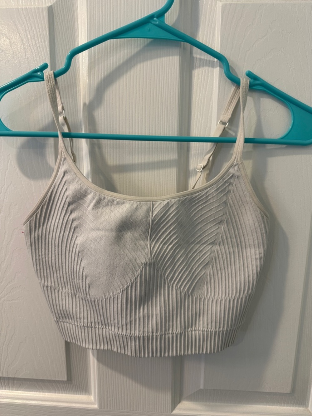 aerie White Ribbed Seamless Bralette